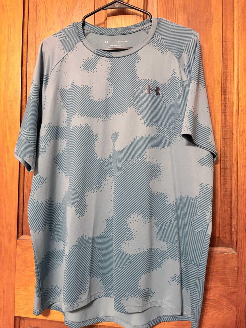 Under Armour Men’s XL Tech Tee Blue Teal Camo Athletic Shirt